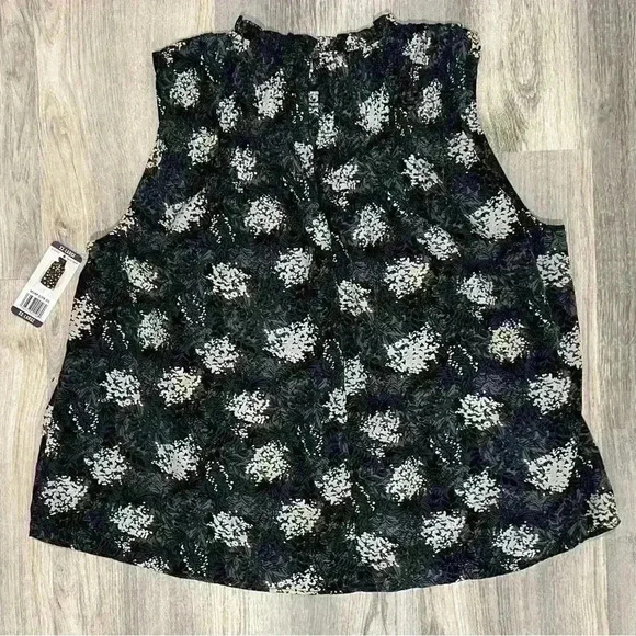 NWT Joie Baltic Print Silky Sleeveless Keyhole Back Floral Top Smocked Size XXL - Picture 9 of 11